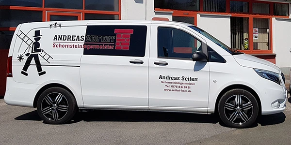 Fahrzeugbeschriftung Andreas Seifert Schornsteinfegermeister